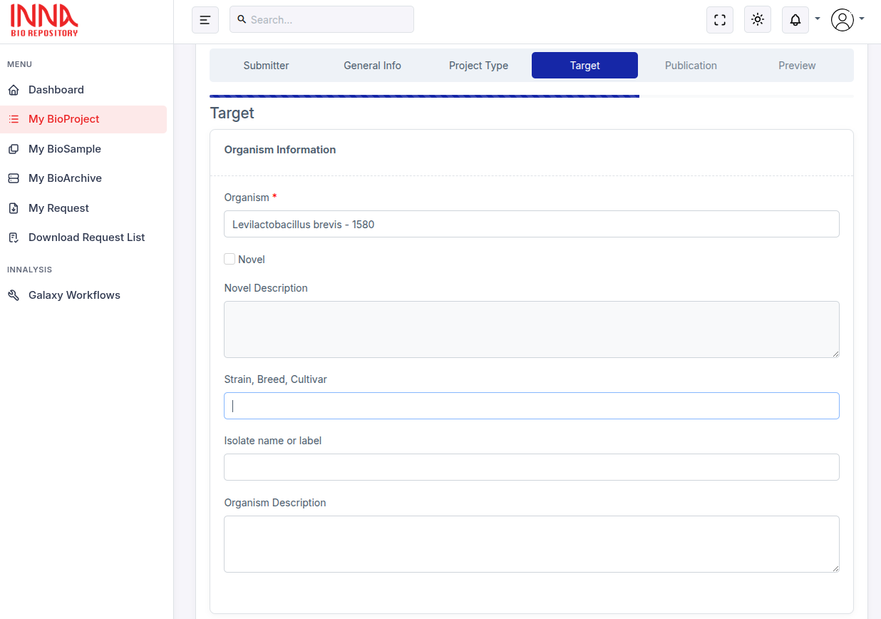 BioProject step 6